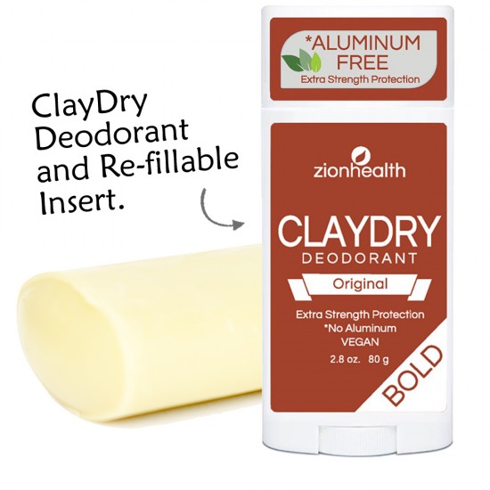 Clay Dry Deodorant + Re-Fill  INSERT Kit – Original image