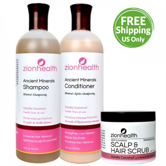Tropical Blend Hair Bundle (Vanilla Coconut Shampoo 16oz. + Vanilla Coconut Conditioner 16oz. + Vanilla Coconut Scalp & Hair Scrub 4oz.) Tropical Blend Hair Bundle (Vanilla Coconut Shampoo 16oz. + Vanilla Coconut Conditioner 16oz. + Vanilla Coconut Scalp & Hair Scrub 4oz.)