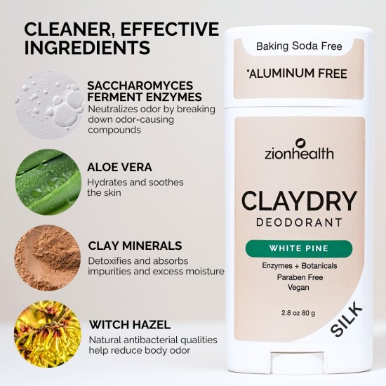CLAYDRY™ SILK Natural Deodorant – White Pine CLAYDRY™ SILK Natural Deodorant – White Pine