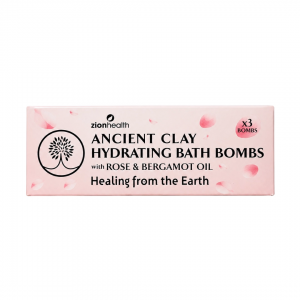 Ancient Clay Hydrating Bath Bombs with Rose &  Bergamot Oil - 3 Bath Bombs Per Box