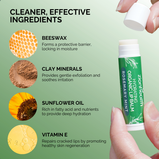 Adama Minerals Hydrating Lip Balm - Rosemary Mint Adama Minerals Hydrating Lip Balm - Rosemary Mint